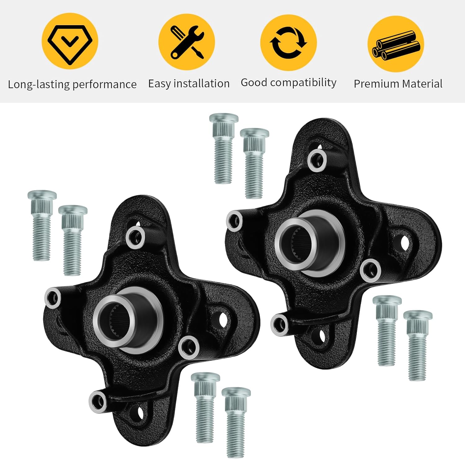 M MATI 2PCS Front/Rear Wheel Hub for Polaris RZR 900 1000 General 1000 2015-2025 Sportsman Scrambler 1000 XP S 2020-2025 5141366-458 5142019-458 5139177-458 5139978-458 5143633-458 - Image 5