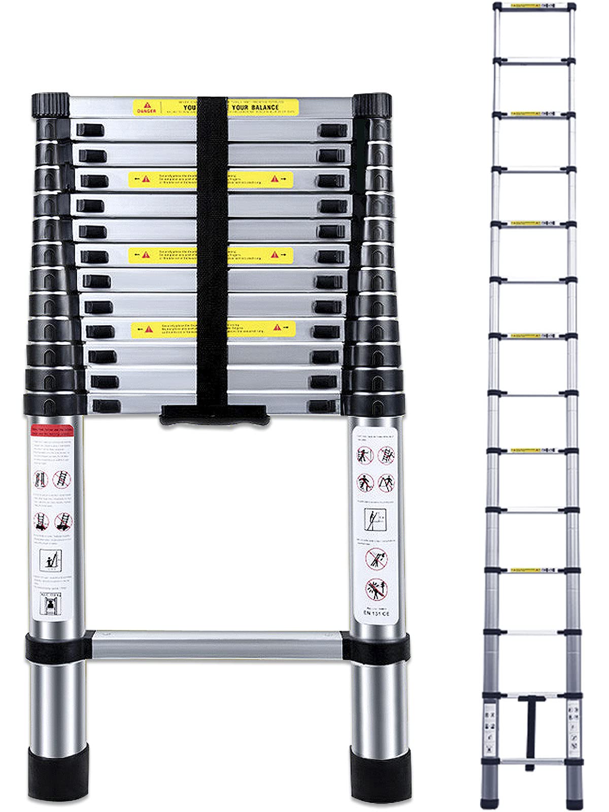 Buy 4.9M Telescoping Ladder Aluminium Portable Telescopic Ladder