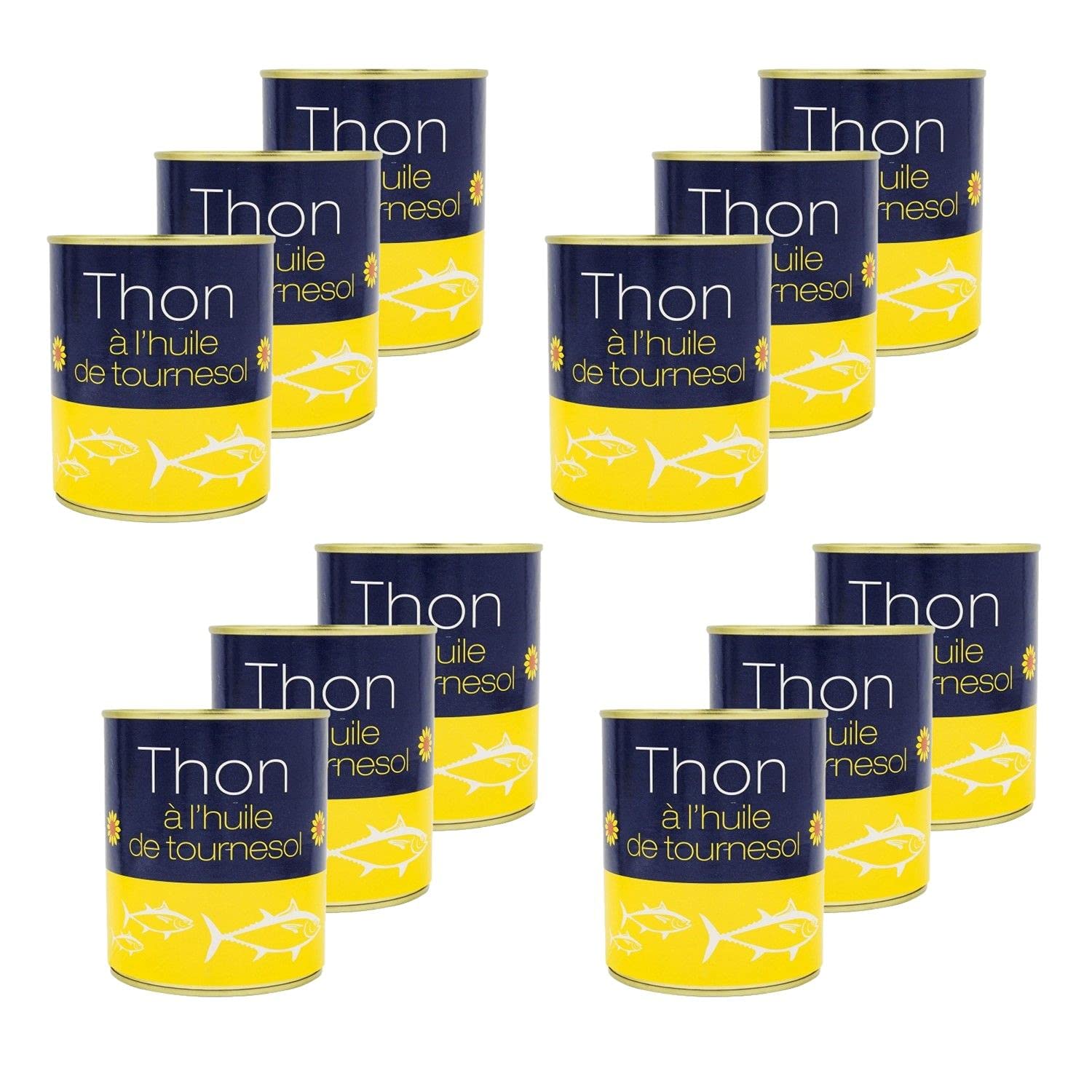 12 tonno intero in olio di girasole, confezione da 800 g