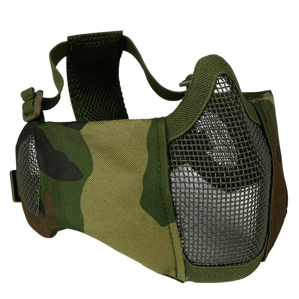 Buy Foldable Airsoft Mesh , Nylon Half Face Mesh s with Ear Cover