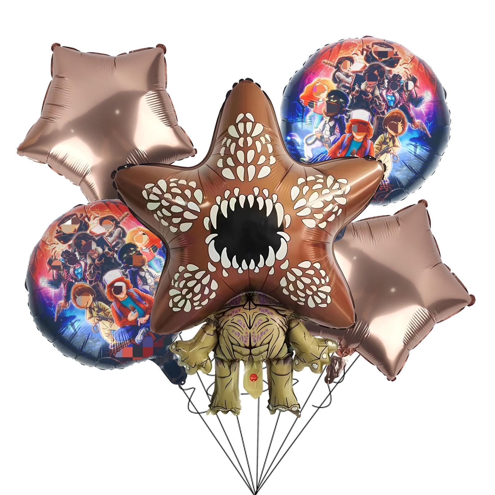 5PCS Strange Party Balloons, Movie Theme Birthday Decorations, Cartoon Foil Balloon Set Party Supplies for Boys Girls Kids