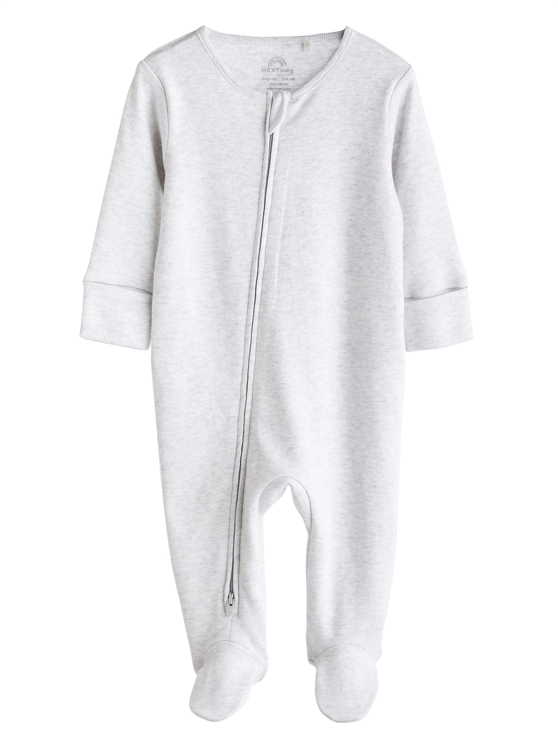 NEXT Unisex Bambino Confezione da 3 tutine basic per neonati in 100% cotone con zip