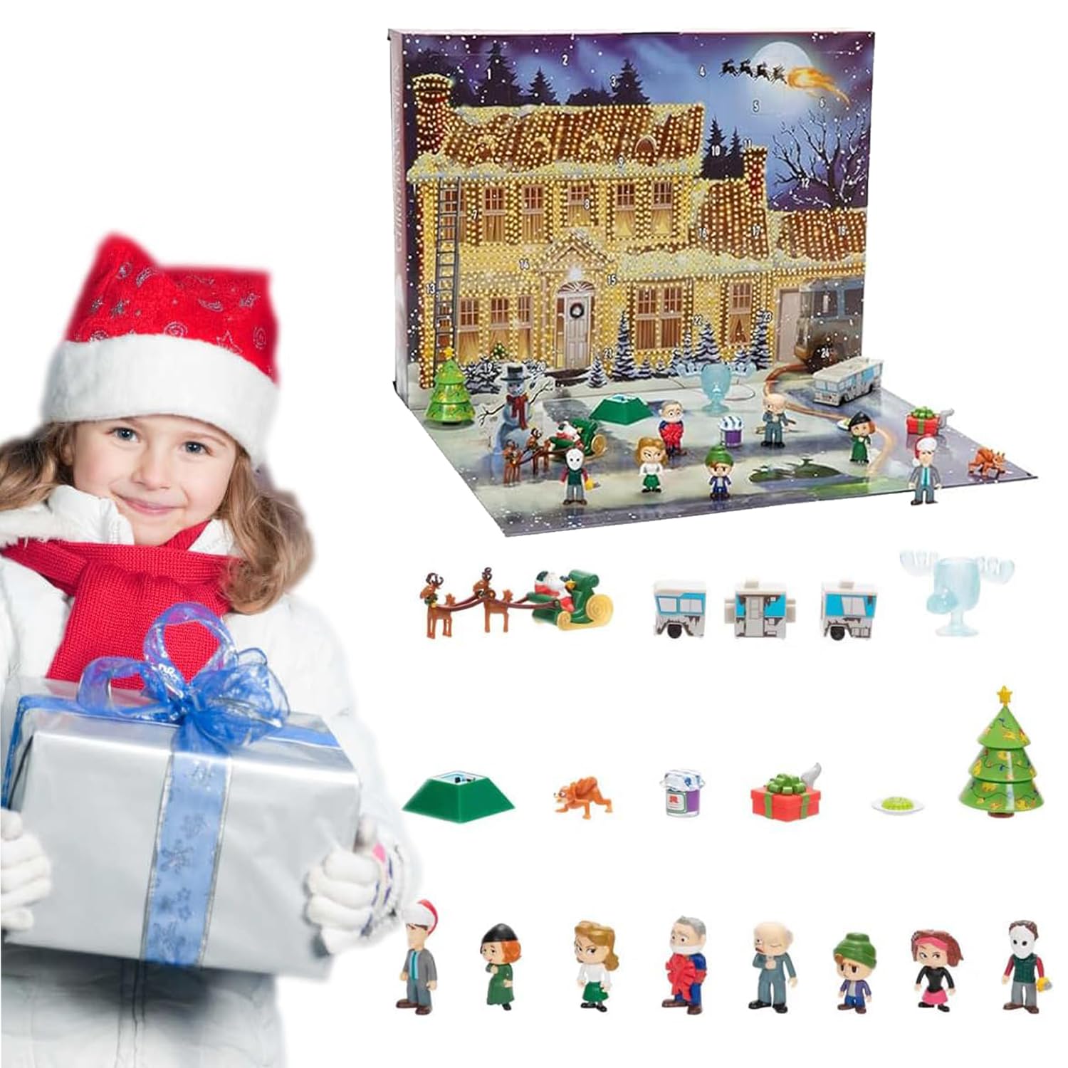 Adventskalender 2024 Mit Griswold-Motiv – 24 Türchen, Countdown Bis Weihnachten, Für Die Ganze Familie