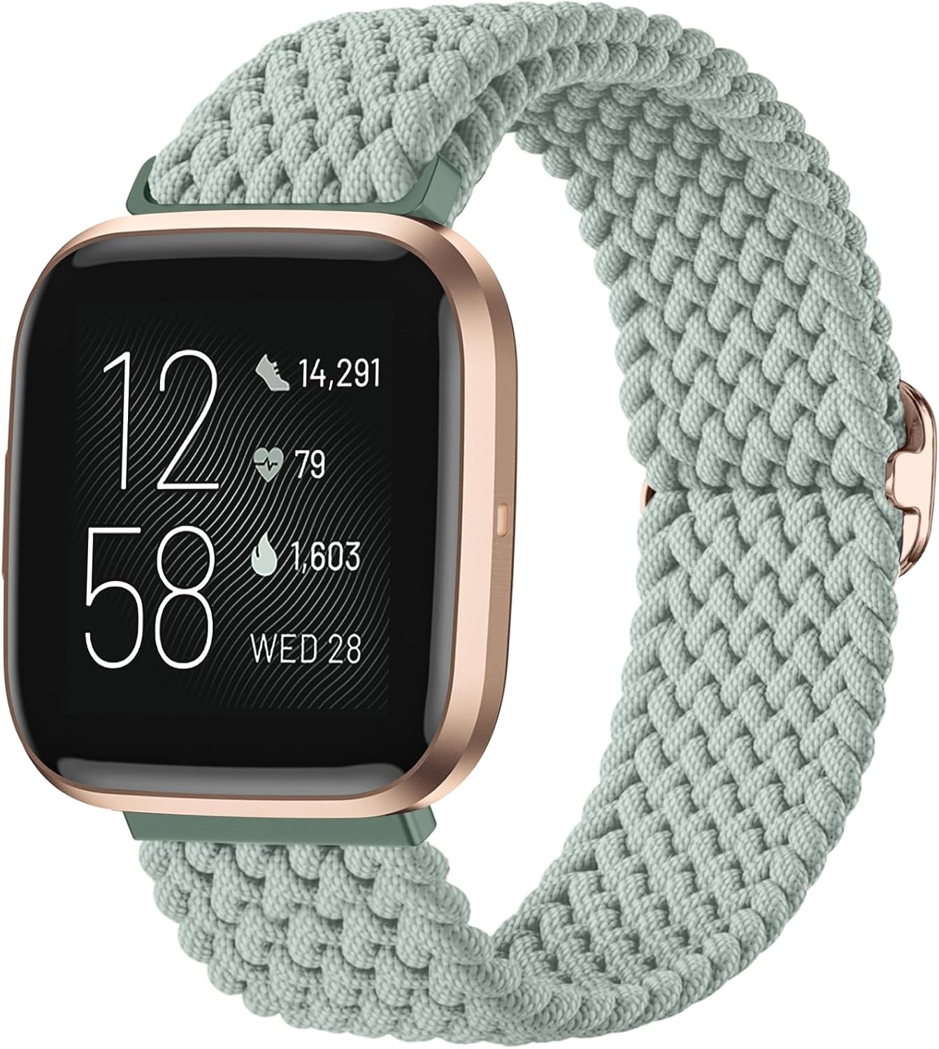 Correa Elástica Maledan para Fitbit Versa 2/SE/Lite, Mujer Hombre, Verde