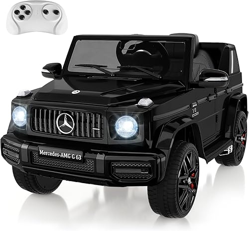Auto eléctrico Mercedes Benz G63 de 12 V con licencia con control remoto, música, suspensión de resorte, luz LED, Bluetooth, bocina, AUX, bloqueo de