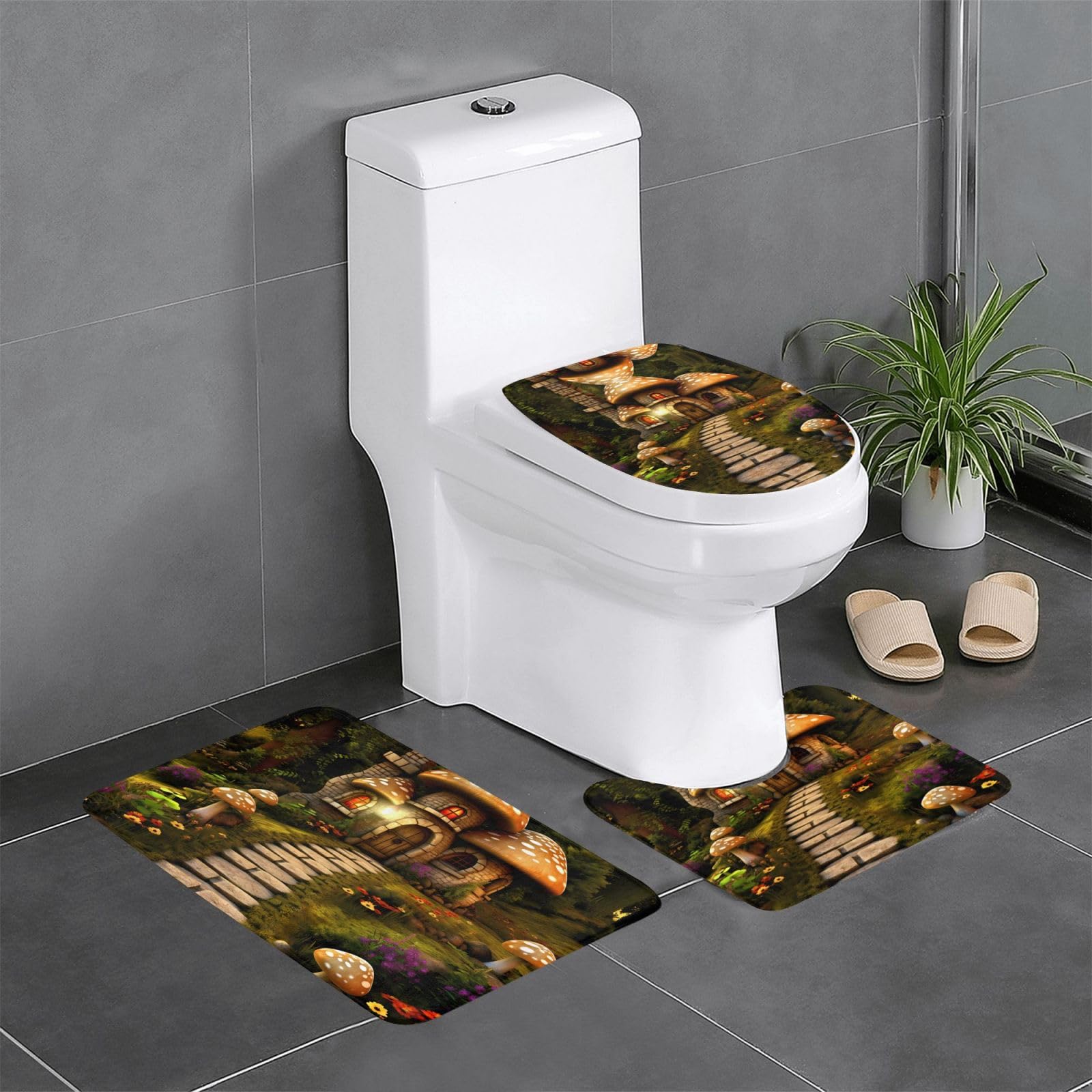 Tapis de salle de bain antidérapants design féerique pour une ambiance de toilette zen