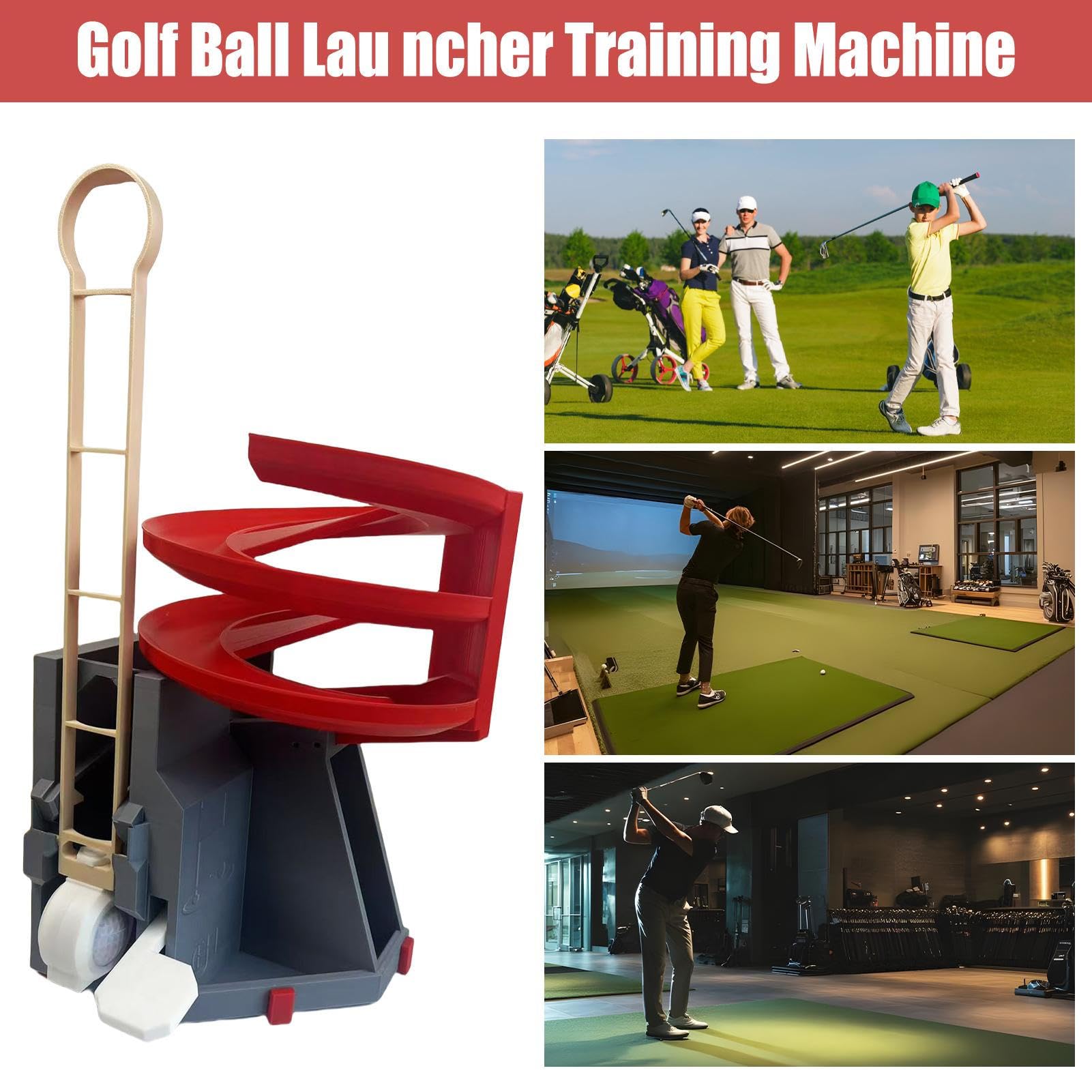 Golfsimulator für Zuhause, Automatischer Golfballspender mit Fußpedal, Golfball-Feeder und Spender, automatische Abschlagmaschine für Indoor-Outdoor-Golfübungen