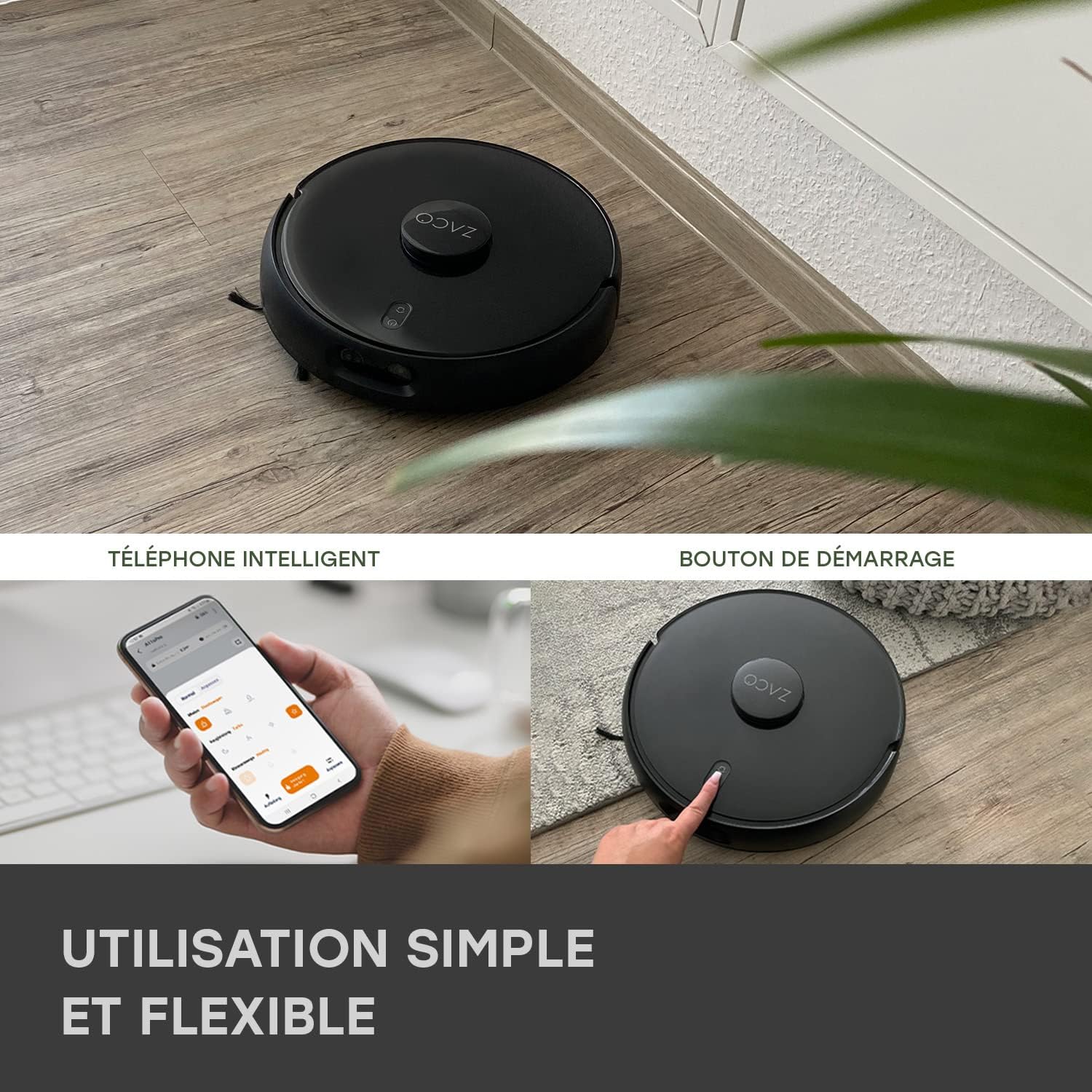 ZACO A11s Pro controlled via smartphone app and manual button