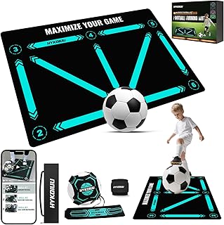 Football Training Mat With Kick Trainer 90 X 60 Cm Football Skills Mat Mastery Footstep Agility Pad To Boost Speed, Strength & Coordination Non-Slip Football Mastery Mats For Kids Youth Gifts