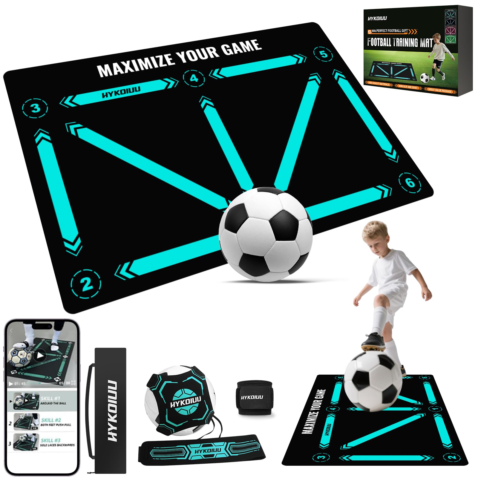 Alfombra Entrenamiento Futbol Con Kick Throw Trainer Didáctico 90x60cm Alfombra Futbol Entrenamiento Profesional – Tapete De Entrenamiento De Pasos, Manta De Campo De Esquinay Tapete De Fútbol