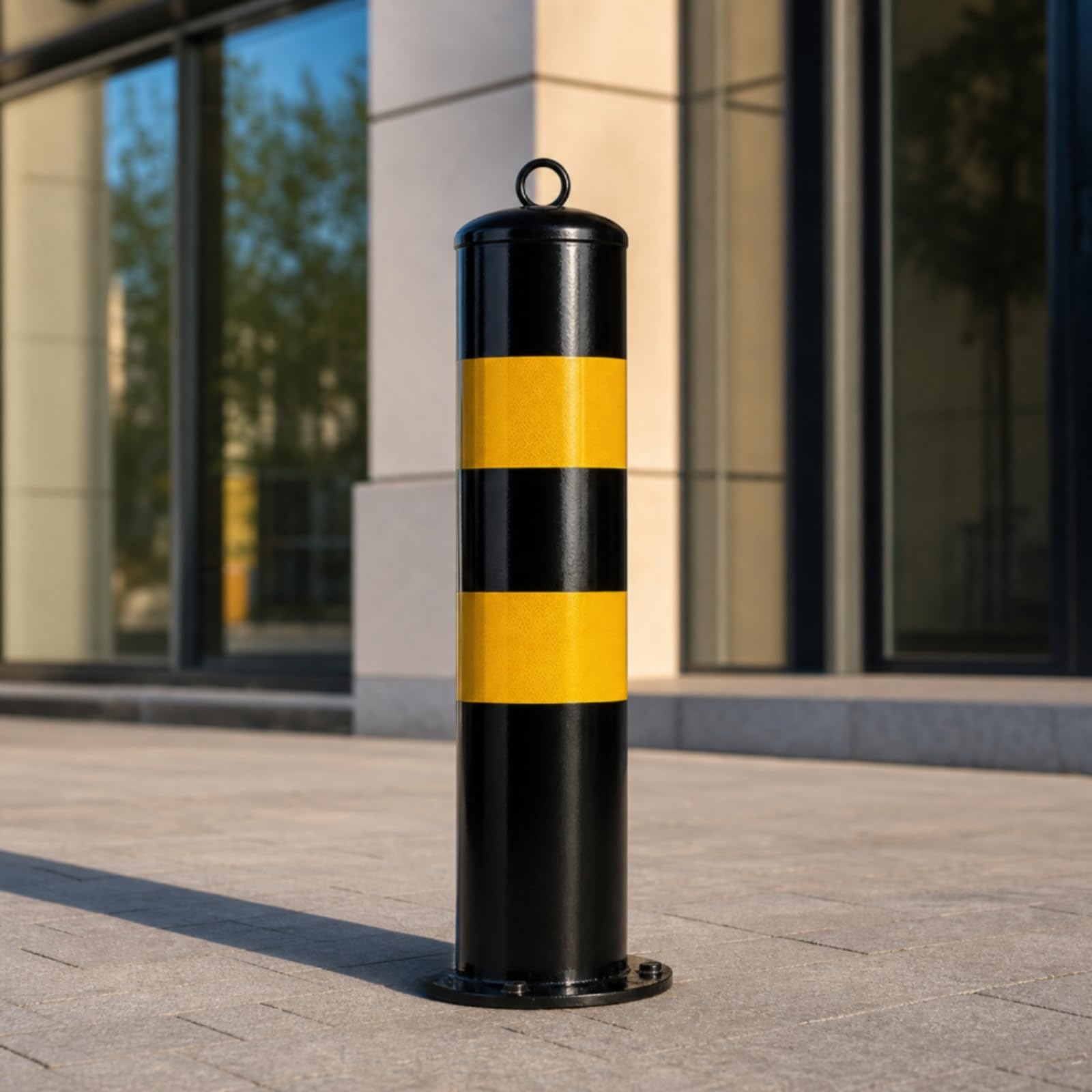Borne Sécurité Autoportante Sécurisé, Modèle Fixe Renforcé, Acier, Hauteur 50 Cm, Épaisseur 0,8 Mm, avec Vis, 50 Cm