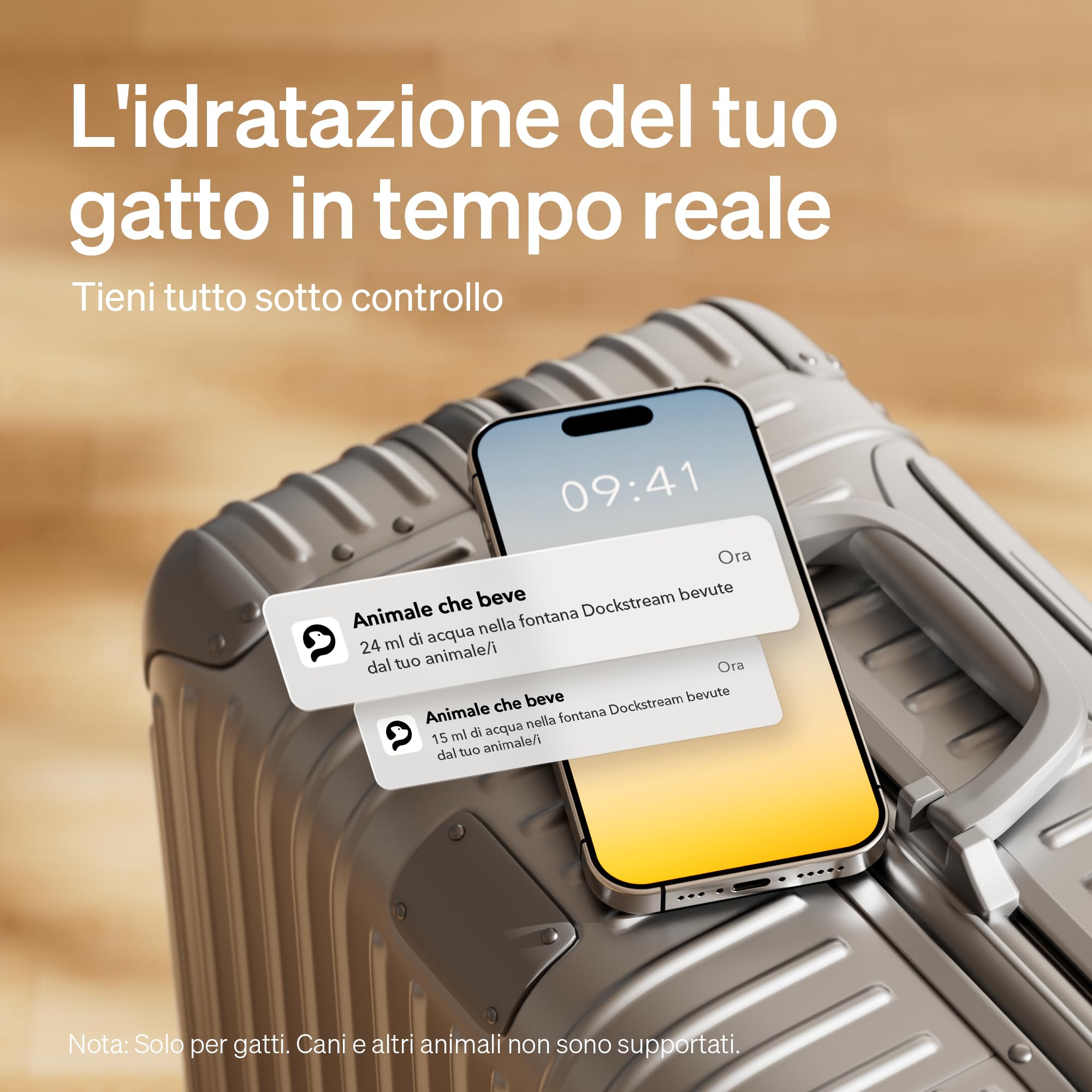 PETLIBRO Fontanella per Gatti con Monitoraggio tramite App, Dockstream 2,5L Fontana per Gatti, Statistiche Intelligenti sull'Assunzione d'Acqua, Ultra Silenziosa, Filtrazione Multipla, Wi-Fi 2,4GHz