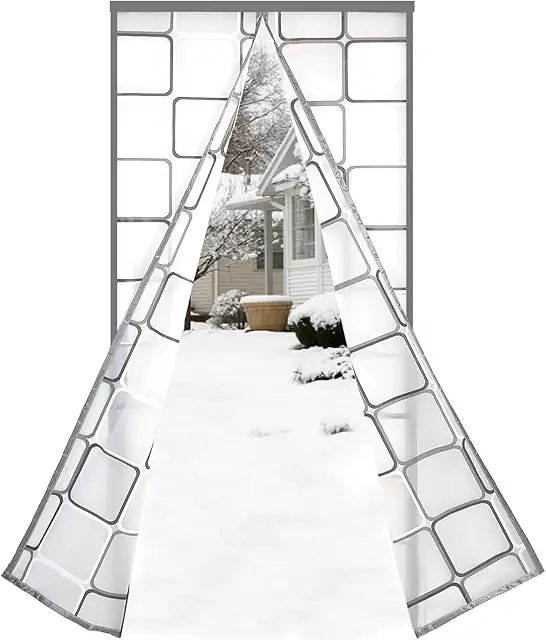 Tenda Isolante Termica Magnetica 100x210cm EVA Grigio per Porte e Finestre