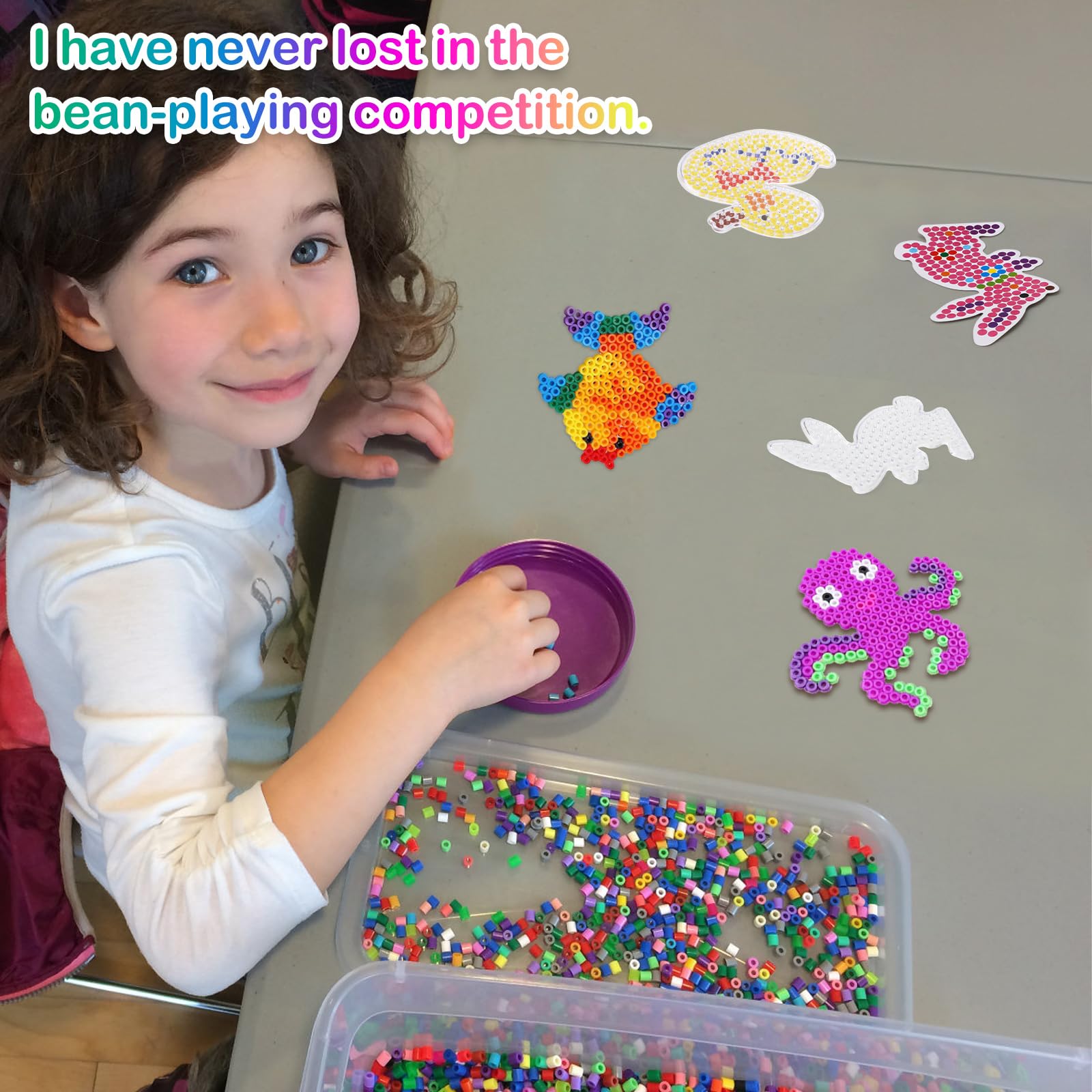 Kit 15 Basi Per Perline Da Stirare Con 15 Cartamodelli - Pannelli Trasparenti Per Perline 5mm - Fai Da Te Bambini - 3