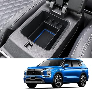 Coleya 2022 2023 Outlander Center Console Organizer for Mitsubishi Outlander Center Console, 2023 Outlander Console Tray 2022 M itsubishi Outlander Accessories 2023 Outlander Insert Tray (Blue Mats)