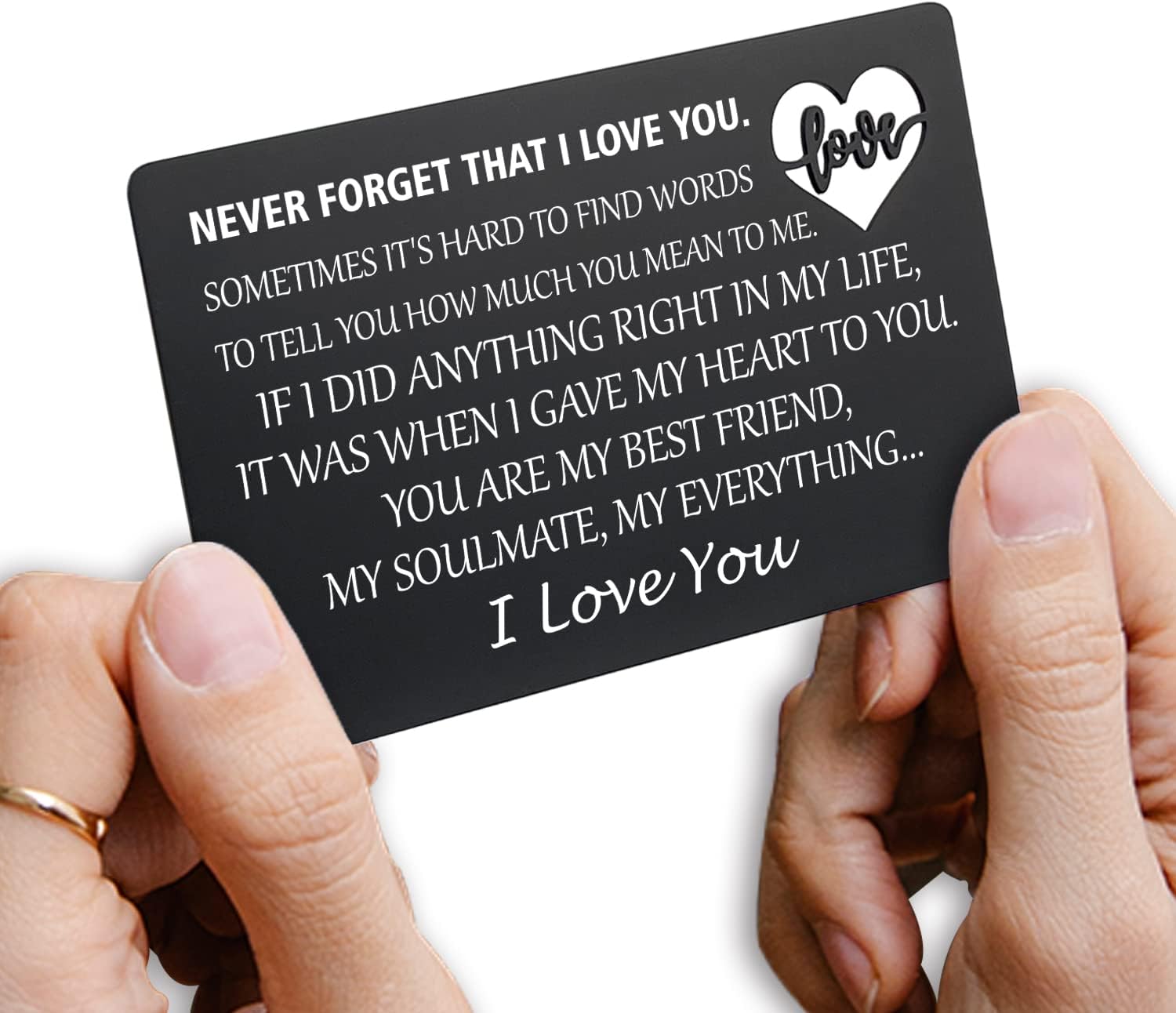 FTONENIFTONENI Engraved Wallet Insert for Boyfriend Husband Him, Anniversary Wallet Insert Card for Men or Women, Birthday Wedding Deployment Gifts Cards for Couples