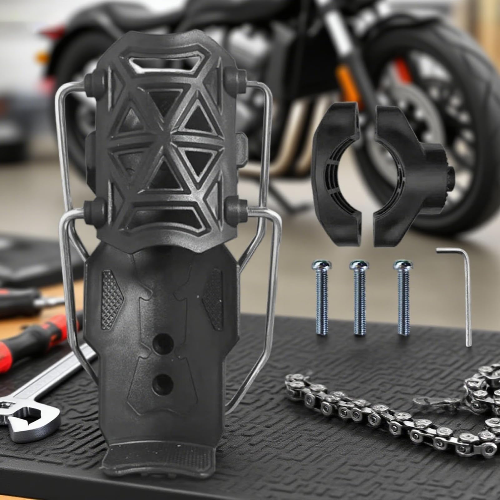 Soporte para Bebidas para Motocicleta, tamaño Ajustable, Soporte para Botellas de 1.26 a 3.15 Pulgadas de diámetro, Jaula de Bebidas para Cochecito, Motocicleta, Bicicletas, Scooter, Silla de