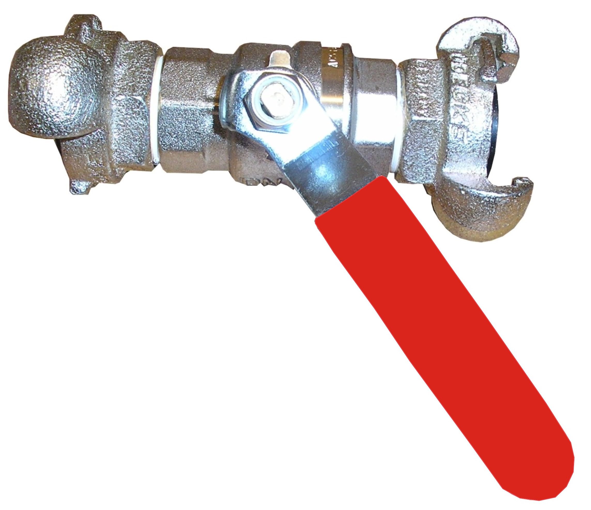 Dosierhahn, 1", mit Klauenkupplungen, Absperrhahn, Kugelhahn, Druckluft, D566