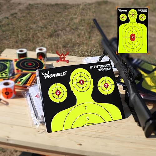 Vista 29 de Highwild Objetivo de papel de silueta de campo de tiro - 17 x 25 pulgadas Blanco & Azul claro