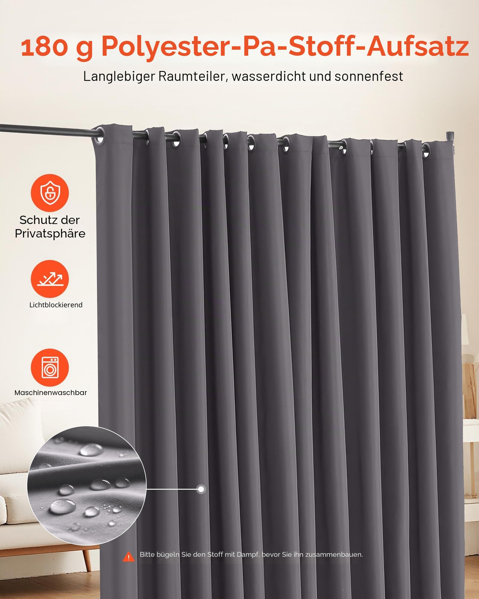 Vevor Raumteiler Trennwand Paravent Stellwand Einzelpanel – Bild 3
