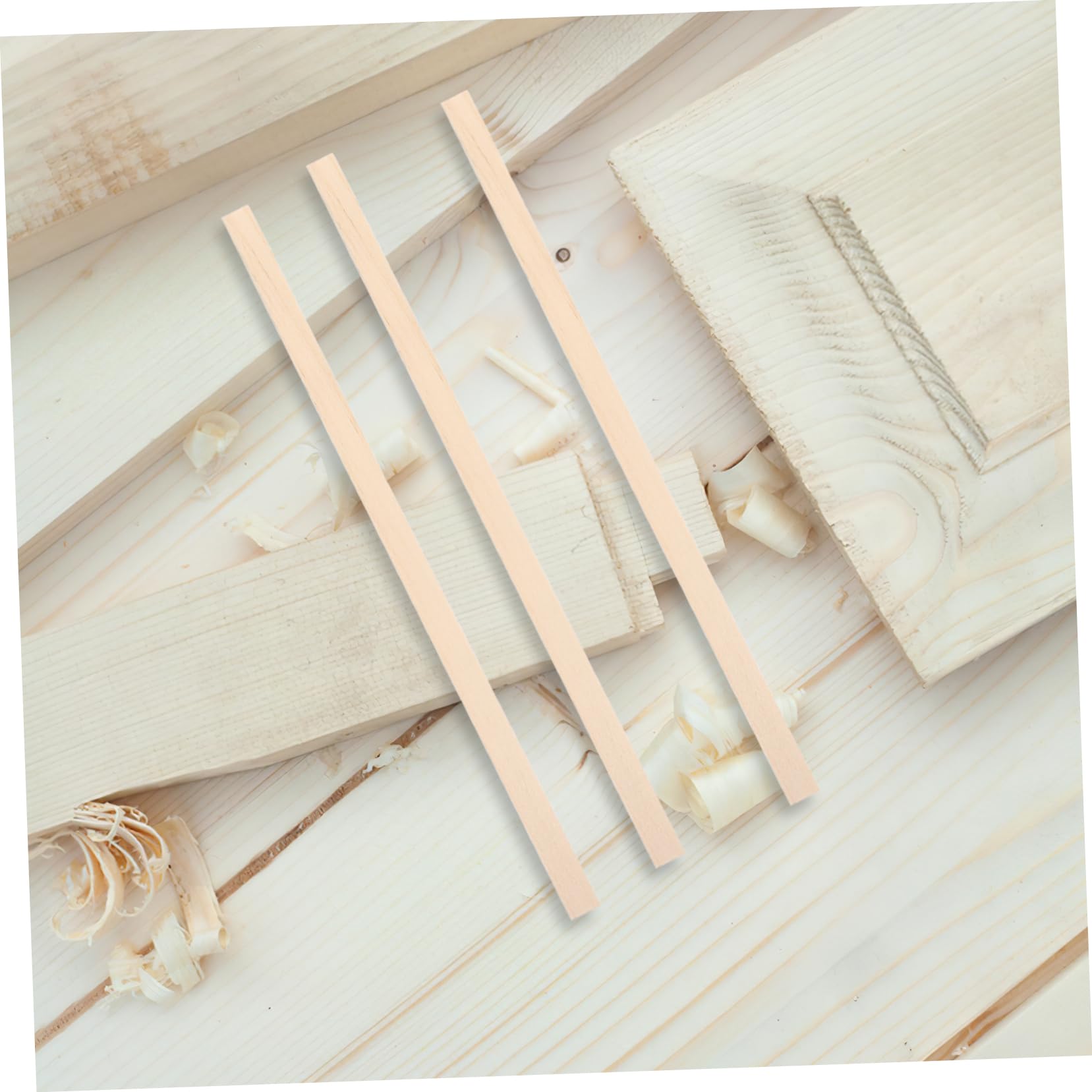 IMIKEYA 60 Stück Selbstgemacht Holzstäbe 25x1 Cm aus Flexiblem Splitterfreiem Holz für Bastelarbeiten und Miniaturhäuser Modellbau