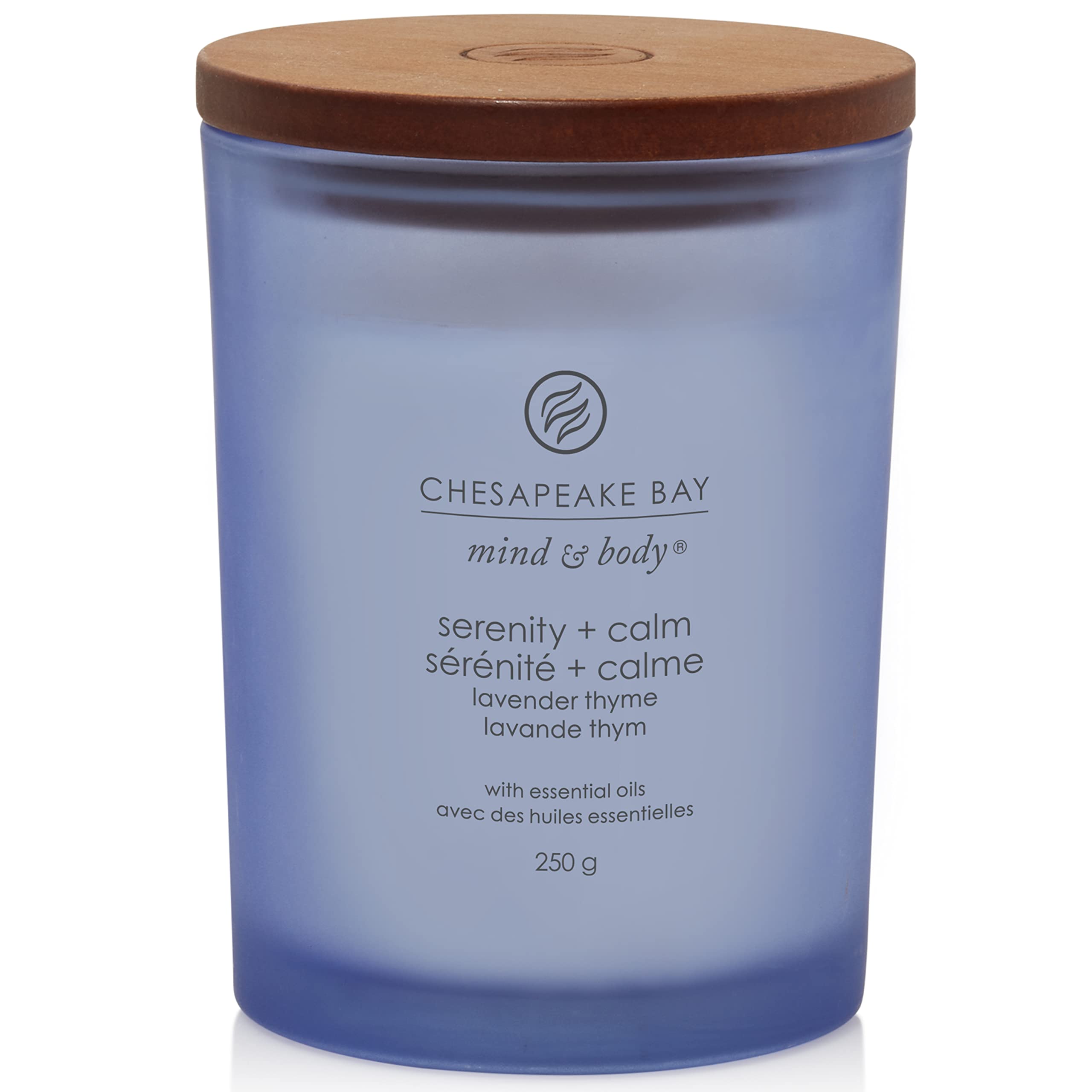 Chesapeake Bay Scented Candle | Serenity + Calm (Lavender Thyme) Medium Tumbler Aromatherapy Candle | Burn Time: Up to 57 Hours | Mind & Body Collection | Gifts for Women
