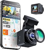 Vista 9 de Vantrue Cámara frontal E1 Pro 4K Mini Dash Cam frontal, STARVIS 2 PlatePix HDR visión nocturna para automóvil, GPS WiFi 5G integrado, pantalla IPS
