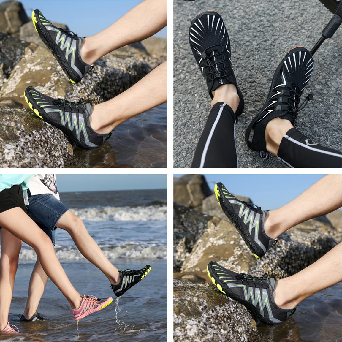 Morbuy Zapatos de Agua para Mujer Hombre, Ligeros Secado Rápido Deportes Acuáticos Calzado de Natación Antideslizante Buceo Snorkel Zapatillas 35-46 para Yoga Surf Piscina Playa…