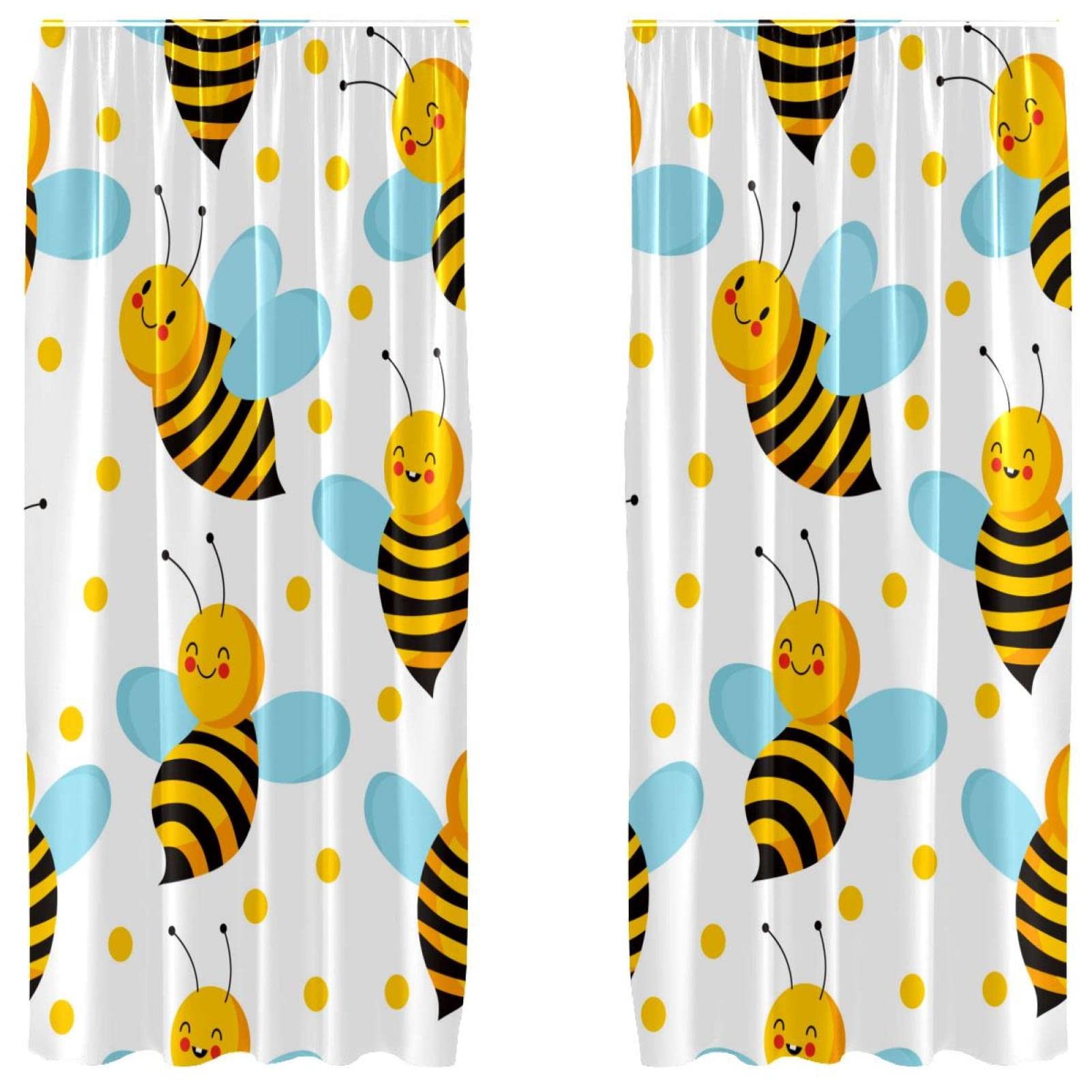Cortinas opacas abejas eliminan luz solar molesta en el dormitorio infantil de 55x84