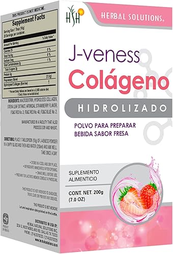 J-Veness Colágeno en Polvo (Fresa) (Colageno sabor polvo Fresa)