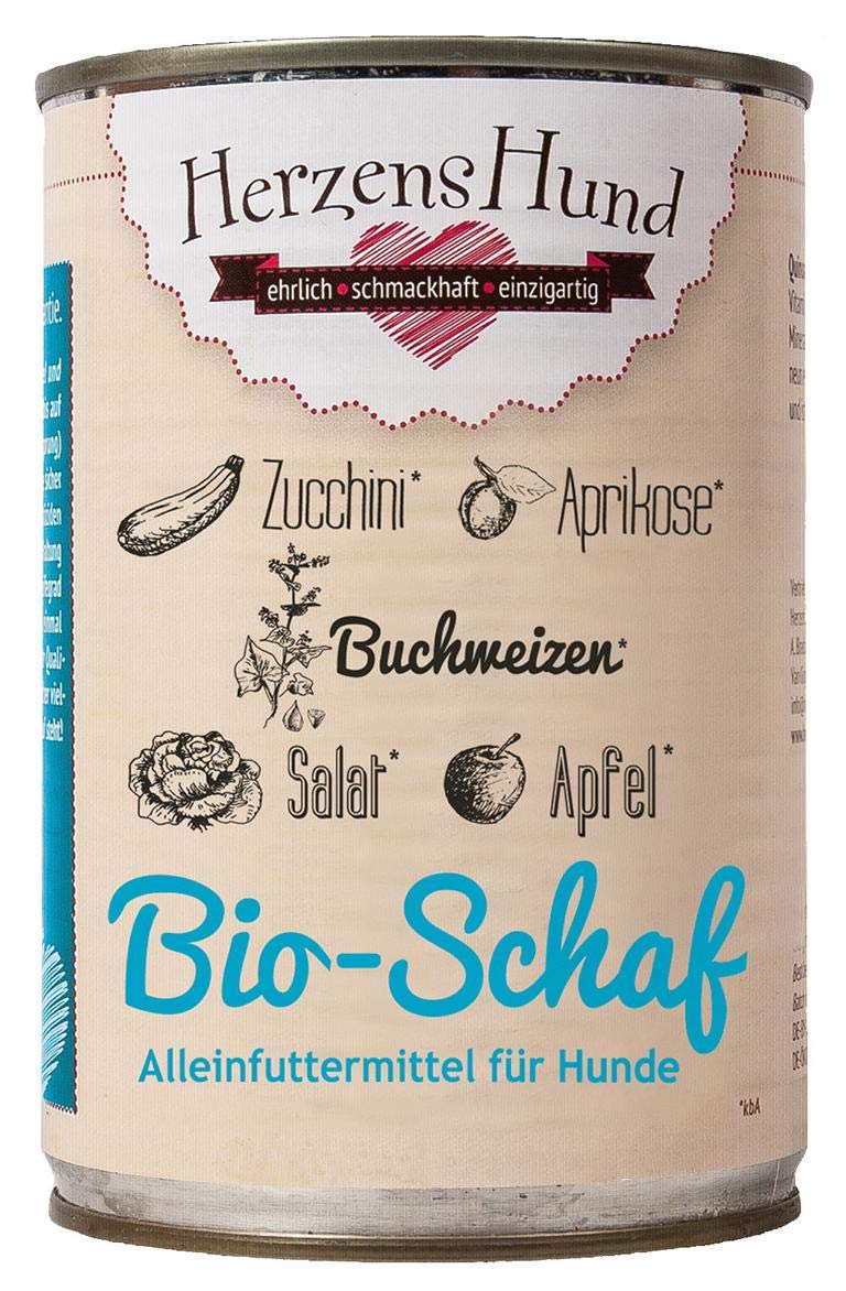 Herzenshund Bio Schaf mit Bio-Zucchini 400g
