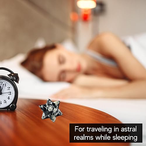 Miniatura 365 de Amazing Gemstone Larvikite Merkaba Crystal – Estrella de Merkaba metafísica de 1 pulgada para meditación – Cristal tetraedro energético y piedras