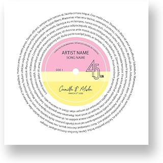[SF Customizables] Custom Vinyl Record Song Lyrics Gift for Him Birthday Present Anniversary Wedding First Dance [Poster Print ONLY]