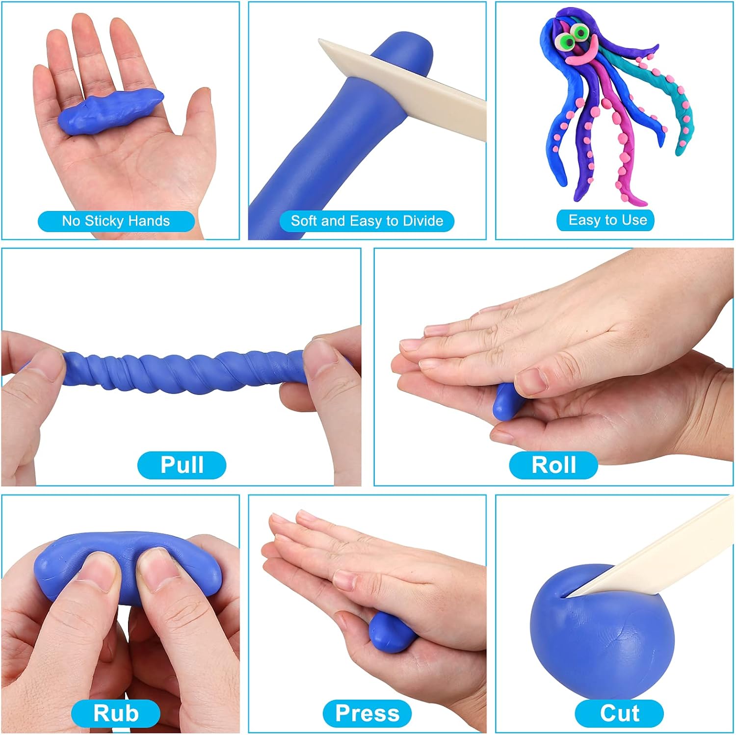 Polymer Clay Starter Kit, CiaraQ 36 Colors Oven Bake Modeling Clay, DIY Craft Clay with 5 Sculpting Tools, Accessories and Storage Box.