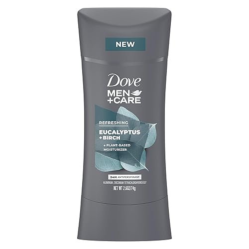 Dove Men+Care Desodorante antitranspirante antitranspirante eucalipto + abedul Desodorante de inspiración natural para hombres, 2.6 onzas