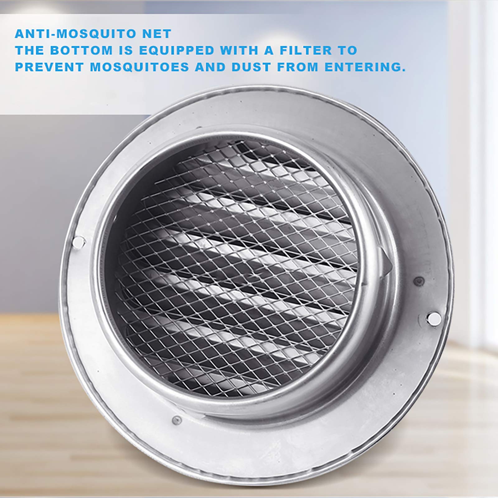 QWEASDF Edelstahl Ablufthaube Lüftungsgitter Wetterschutzgitter Kugelform + Insektenschutzgitter Rund Belüftungen Mauerkasten Kugelform Rauchabzug Rohrventilator (Ø60-300mm),150mm