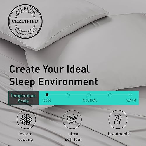 Miniatura 2 de Bedgear Ver-Tex - Juego de sábanas de enfriamiento instantáneo con una sensación ultrasuave y banda de potencia para un ajuste seguro, incluye