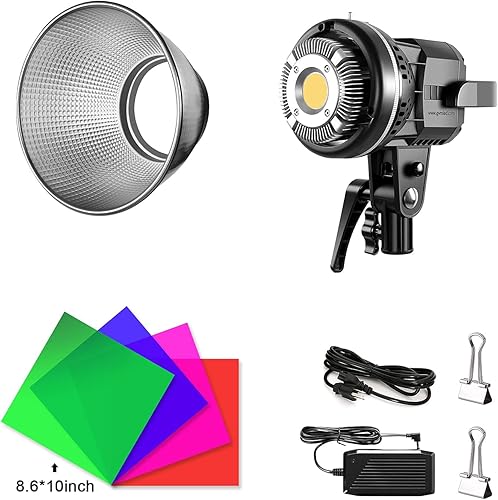Miniatura 6 de GVM Great Video Maker Luz de video LED CRI97 con soporte Bowen de 80 W 5600 K luz de día LED regulable para fotografía con filtro reflector