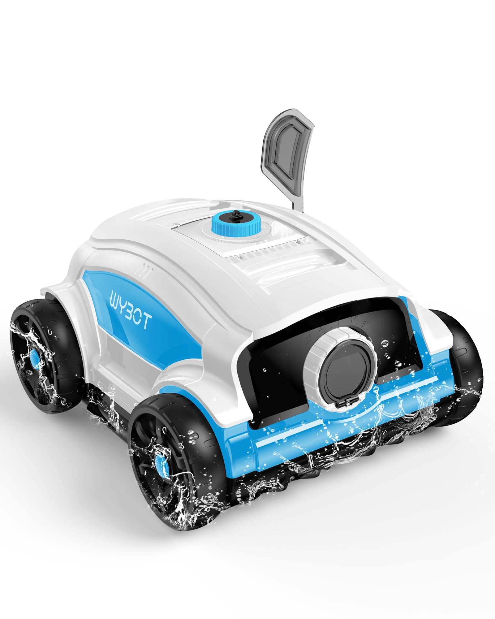 WYBOT Osprey 300II Robot Limpiafondos Piscina Automatico con Batería, Sin Cable, Aspirador Piscina para Piscinas Desmontables 100 m², Motores Dobles, Boquilla Ajustable, 120 Min (Blanco Azul)