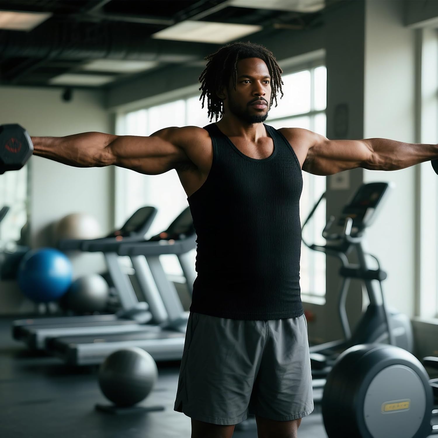 TrailTech Men's Ribbed Tank Tops Knit Casual Sleeveless Workout Muscle T Shirt Gym Undershirts Beach Tank - Image 2