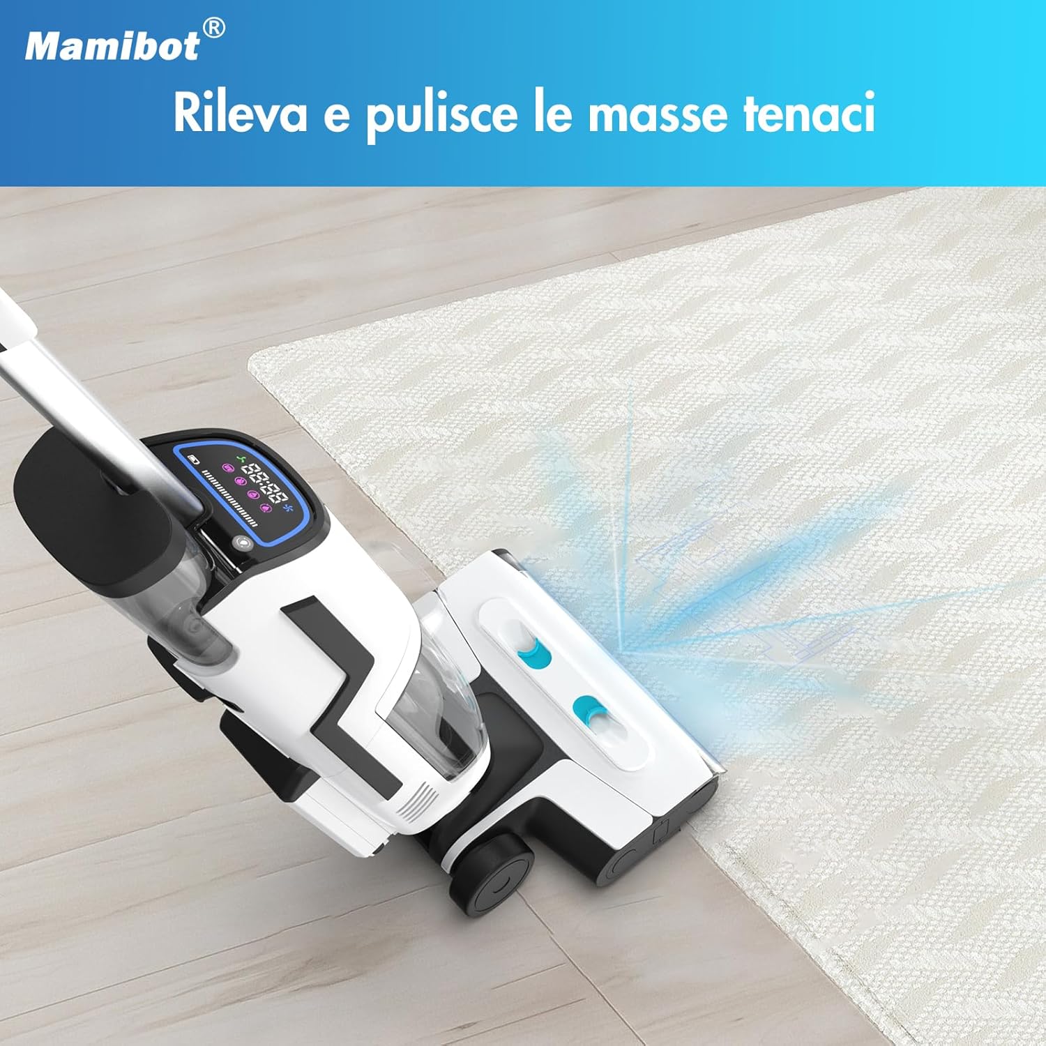 Mamibot FLOMO I PLUS Aspirapolvere a secco a umido multifunzione con funzione autopulente 30 minuti di autonomia LED indicatore lampada UV, colore superficie lavaggio aspirapolvere Mamibot FLOMO I PLUS Aspirapolvere a secco a umido multifunzione con funzione autopulente 30 minuti di autonomia LED indicatore lampada UV, colore superficie lavaggio aspirapolvere