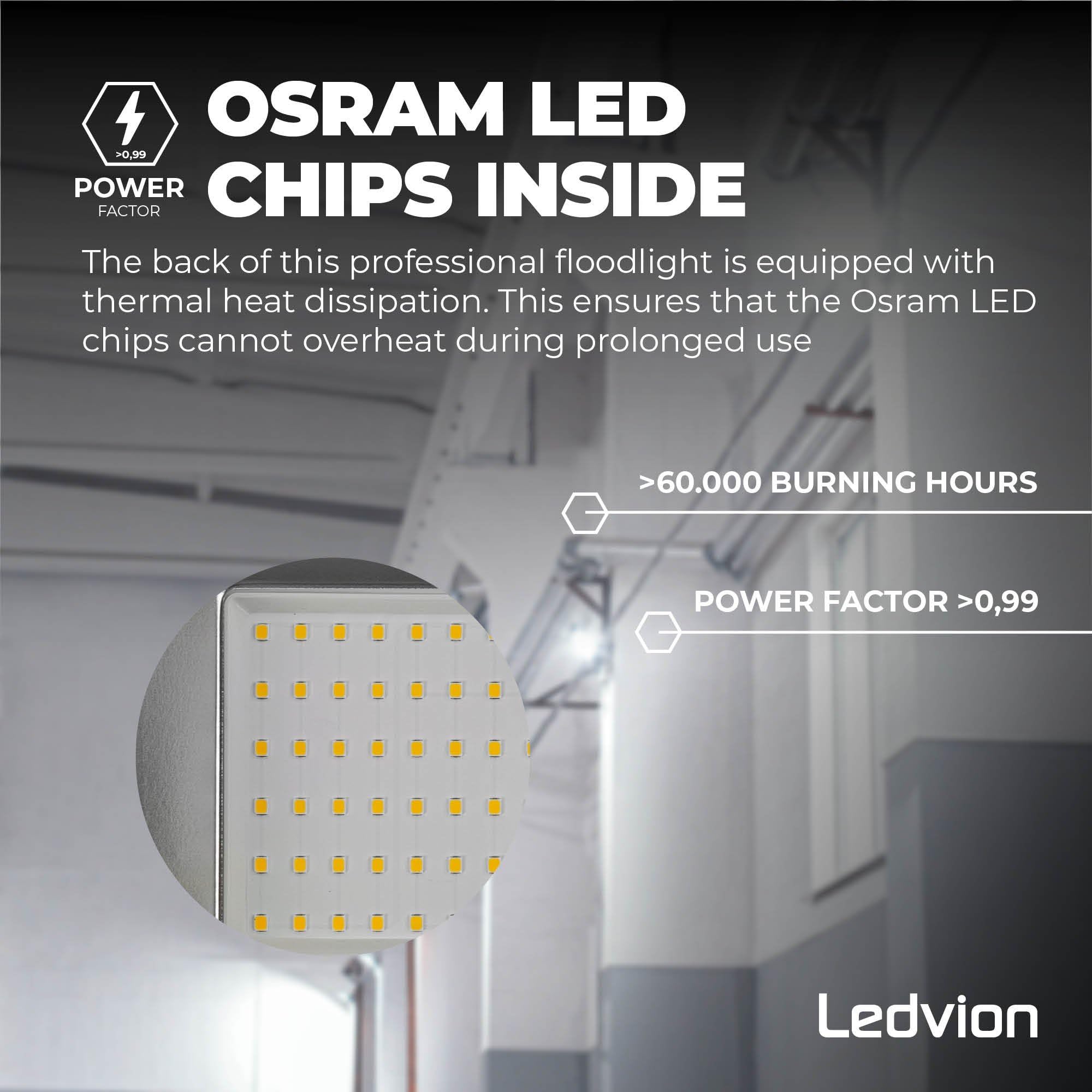 Ledvion LED Strahler mit Bewegungsmelder 150W IP44 4000K 18000lm | Reagiert automatisch auf Bewegung rund um Einfahrt Garten Hof und Fassade