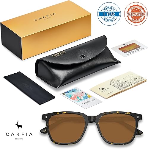 Miniatura 7 de Carfia Chic - Lentes de sol polarizados para mujer, protección UV400, marco de acetato pulido a mano