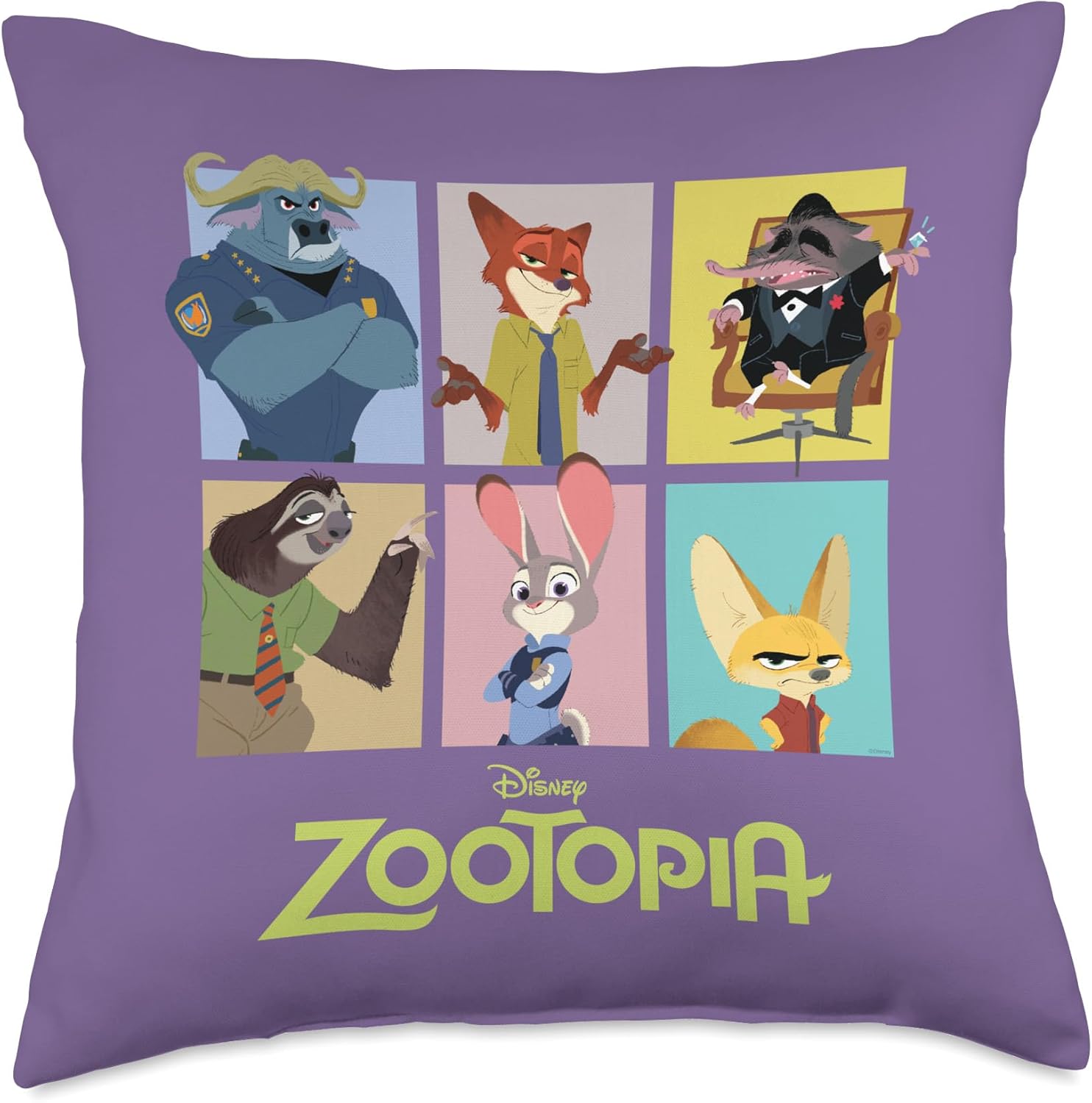 Disney Zootopia Characters Grid Throw Pillow 18x18