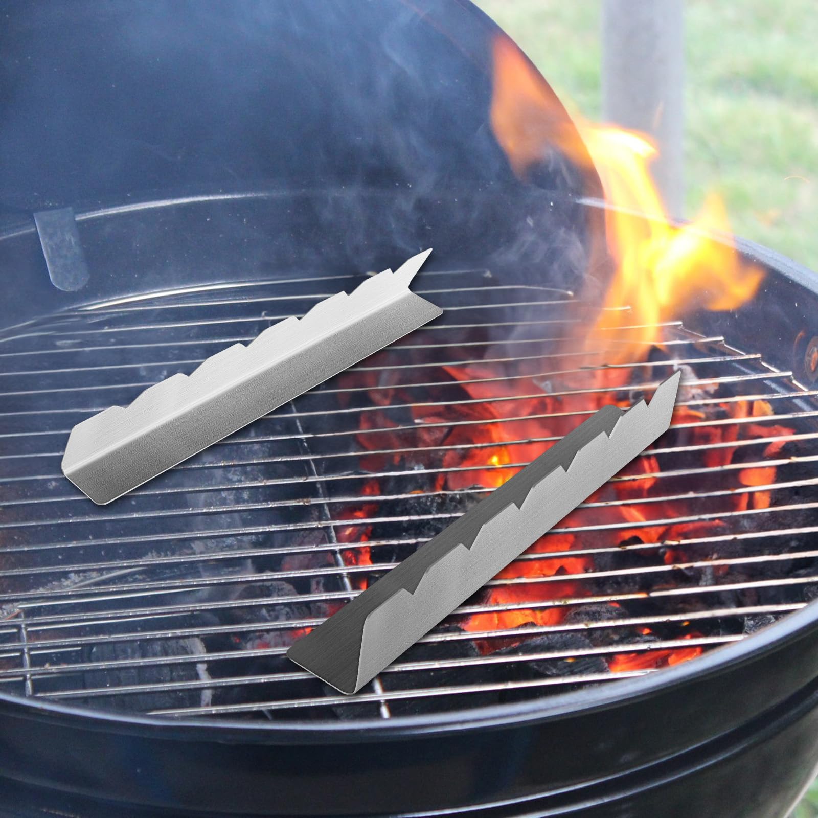 Tesmotor Griglia per Spiedini in Acciaio Inox, Supporto per 6 Spiedini, 30 cm, Set per Barbecue a Gas e BBQ all’Aperto