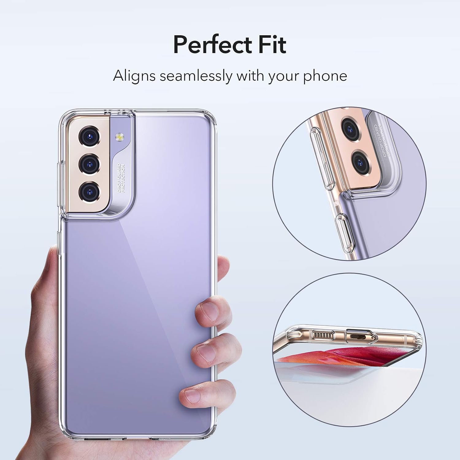 ESR Clear Case Compatible with Samsung Galaxy S21 (6.2-Inch) (2021) [Transparent Polymer Case] [Slim, Soft, Flexible], Project Zero Series, Clear
