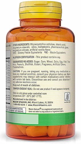 Miniatura 3 de Mason Vitamins Super B 50 Complex All Eleven "B" Factors Tabletas, 60 unidades