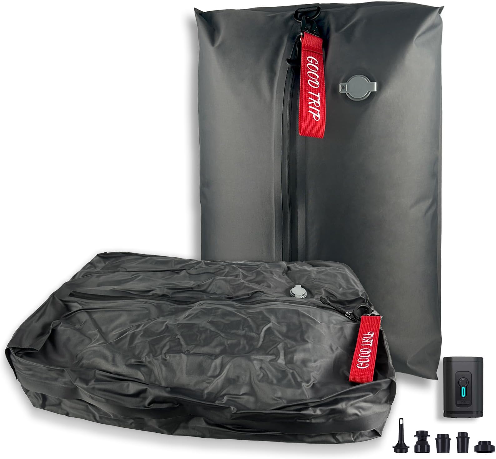 Airback Vacpack, Vacuum Seal Bags for Clothing Travel, Compression Packing Cubes With Pump, Space Saver for Suitcase, Waterproof Sealer With Zipper (Small+Small)