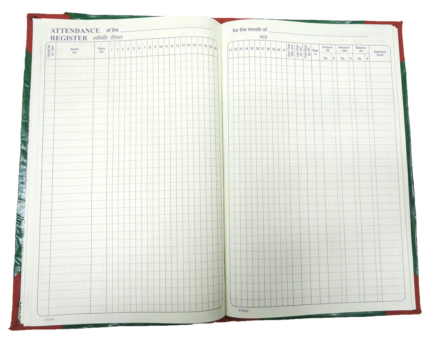 Attendance Register Book for SchoolOffices by designers denKeeping