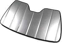 Vista 1 de TuningPros SS-006-L - Protector de parasol para parabrisas de automóvil, diseño de cuero sintético y acabado de fieltro gris, juego de 1 pieza